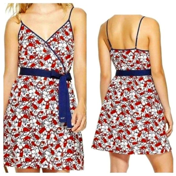 Vineyard Vines | Target Women's Hibiscus Whale Strappy V-Neck Wrap Dress | L - Picture 3 of 9